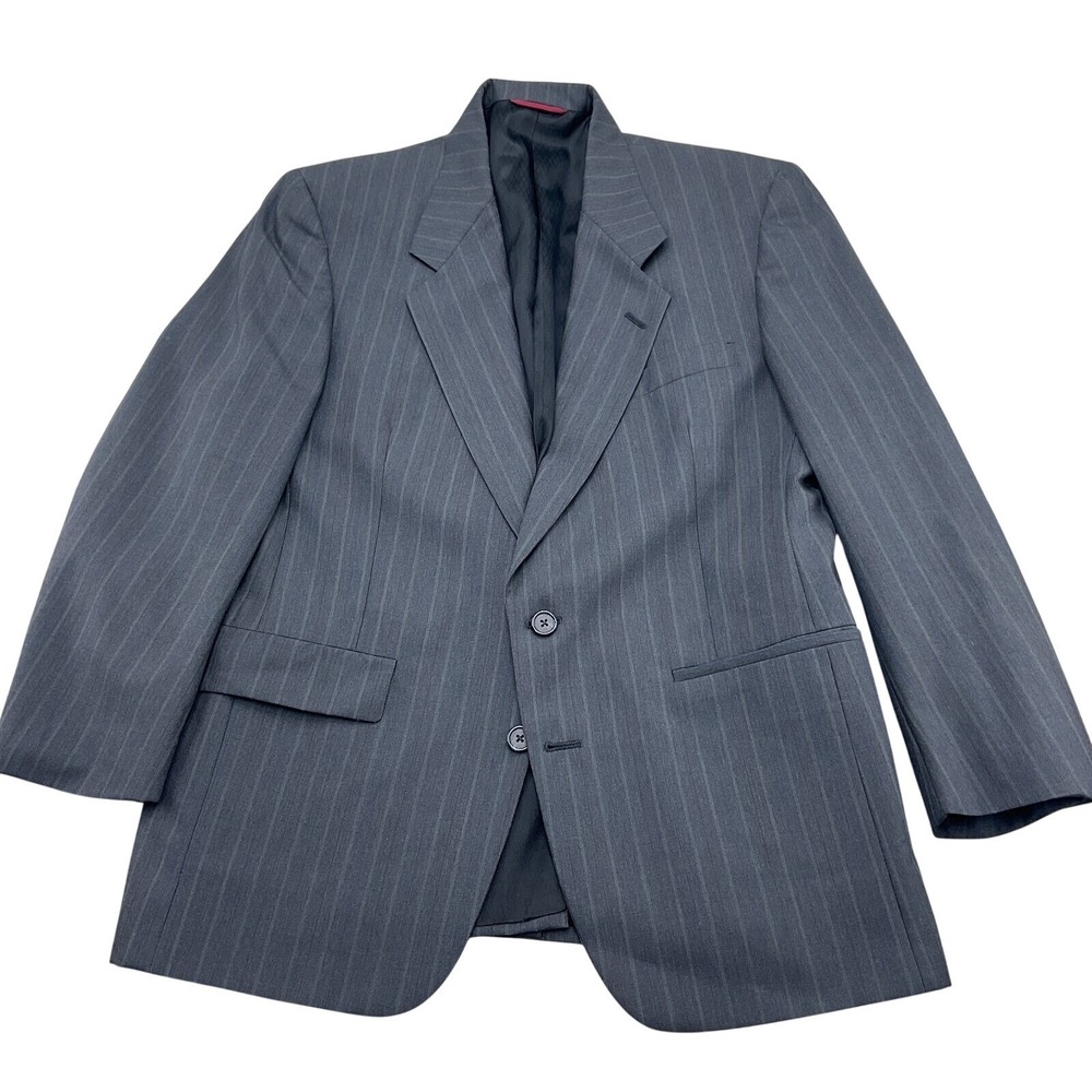 Hart Schaffner & Marx Blazer Men 40 Short Gray Multi Pinstripe Wool USA VTG
